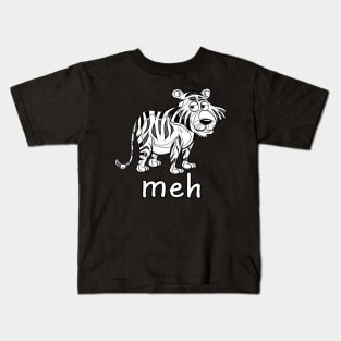 sad face Meh tiger Funny Gift Cat for Cat Lovers Kids T-Shirt